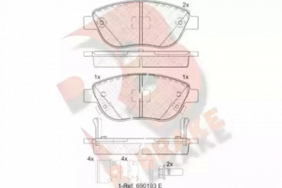 R BRAKE rb1809203 -  Комплект тормозных колодок, дисковый тормоз